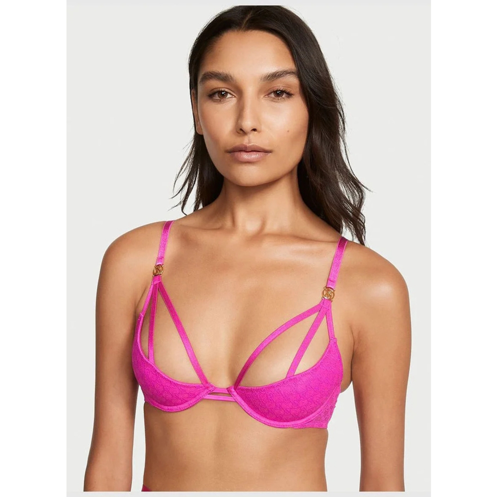 Victoria's Secret Very Sexy Plunge Pink Lace Cut-Out Bra M